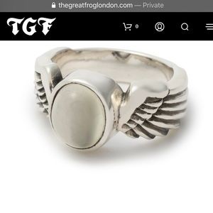 Winged moonstone ring from the great frog London
